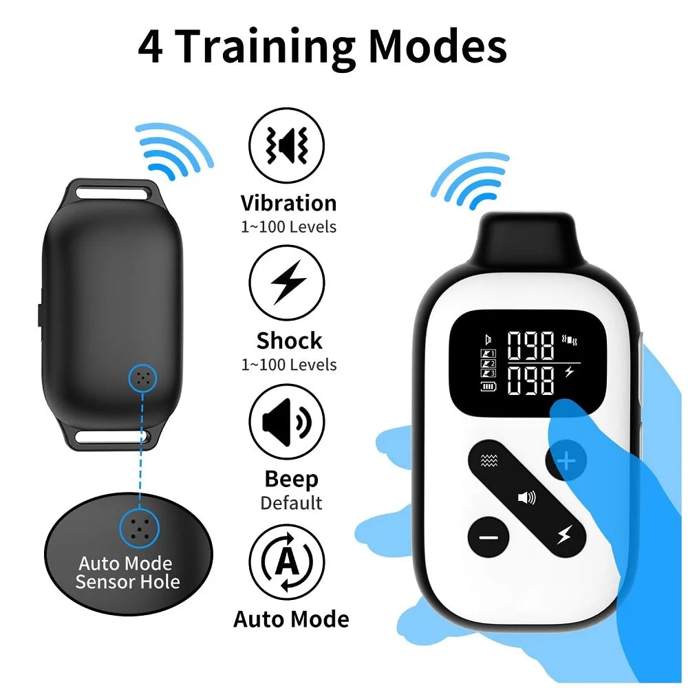 BH523R 2-in-1 Anti-Bark and Remote Dog Training Collar 1-3 Dogs 1000m
