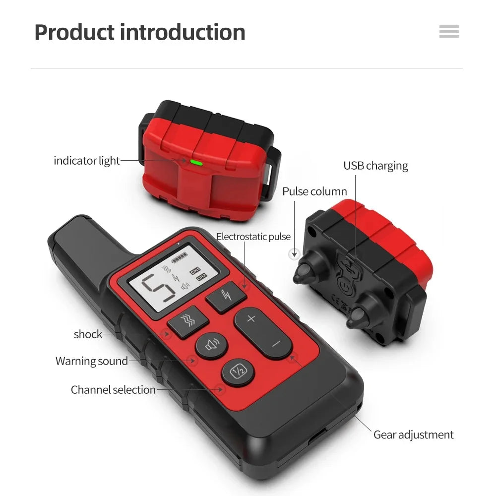 Remote Dog Training E-Collar Rechargeable and Waterproof BH150R 500m 1-2 Dogs