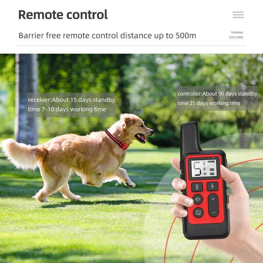 Remote Dog Training E-Collar Rechargeable and Waterproof BH150R 500m 1-2 Dogs