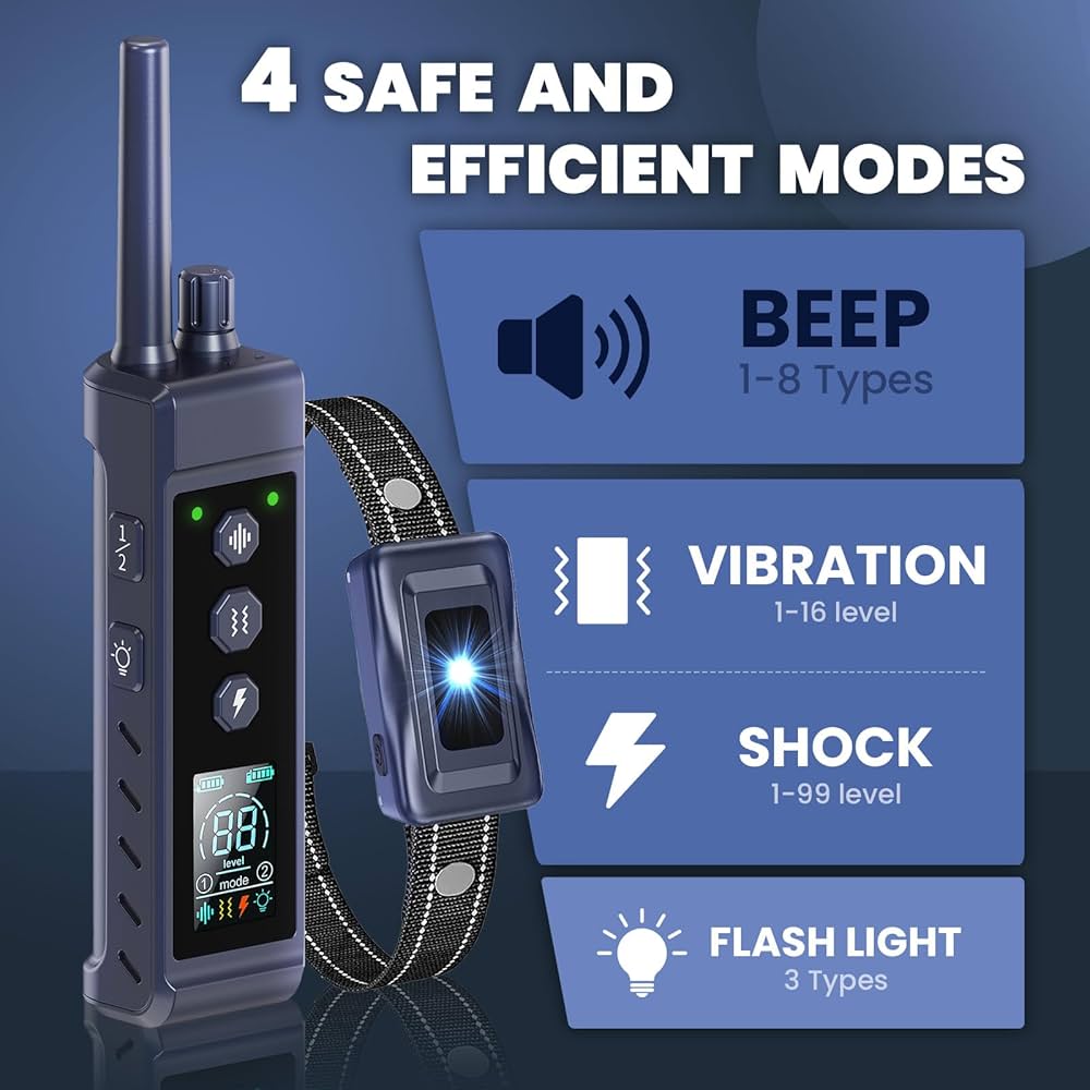Remote Dog Training E-Collar Rechargeable and Waterproof RS5R 1250m 1-2 Dogs
