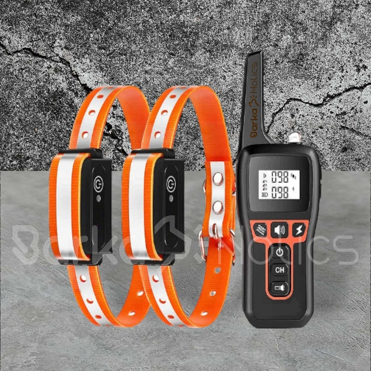 Remote E-Collar Systems showcasing collars and remote trainer by BARKAHOLICS® for effective dog training.