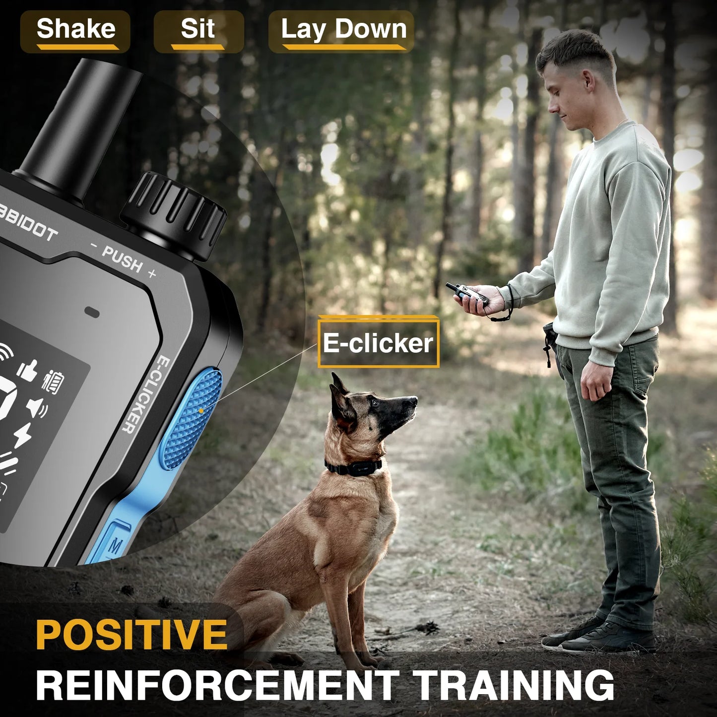 Remote Dog Training E-Collar Rechargeable and Waterproof T70R 1250m 1-2 Dogs